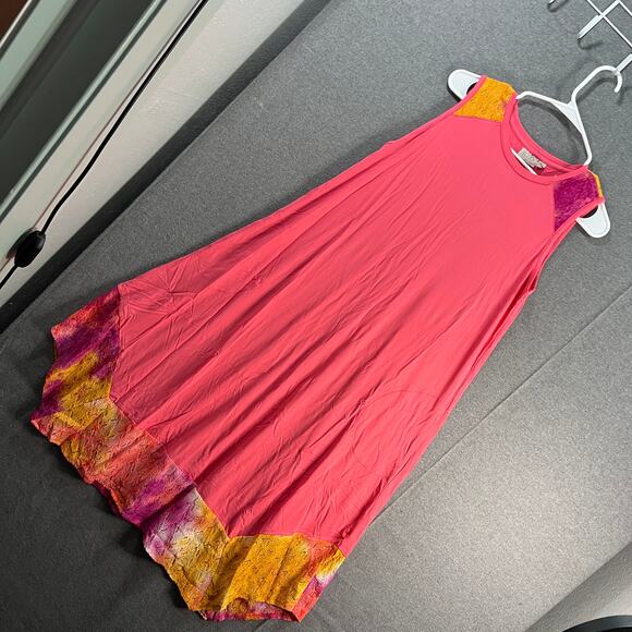 LOGO by Lori Goldstein Dress with Tie-Dye He Sunkissed Coral, X-Small - Picture 5 of 16